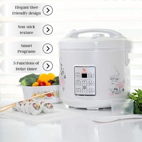 Rice Cooker 20 Cup Cooked (10 Cup Uncooked)– Instant Pot Vegetable Steamer for Kitchen – Multipurpose Food Steamer for Rice, Meat, Veggies – Easy to Use and Elegant Design – Programable in Saudi Arabia