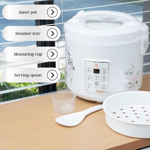 Rice Cooker 20 Cup Cooked (10 Cup Uncooked)– Instant Pot Vegetable Steamer for Kitchen – Multipurpose Food Steamer for Rice, Meat, Veggies – Easy to Use and Elegant Design – Programable in Saudi Arabia