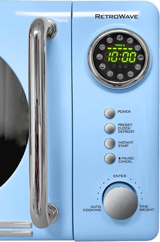 Nostalgia Retro Microwave - Countertop Microwave Oven - Includes 12 Pre-Programmed Settings and Digital Clock - 0.9 CU Ft. - 800 Watts - Yellow in Saudi Arabia