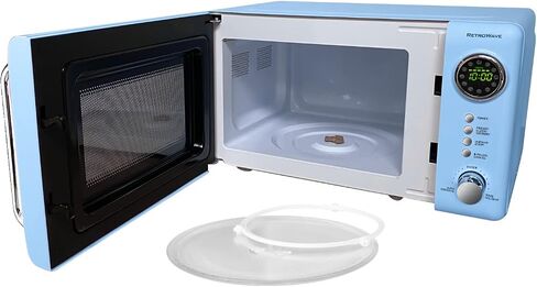 Nostalgia Retro Microwave - Countertop Microwave Oven - Includes 12 Pre-Programmed Settings and Digital Clock - 0.9 CU Ft. - 800 Watts - Yellow in Saudi Arabia