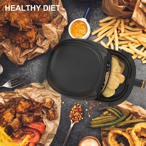 Beautitec Airfry 5.3 Qt 5L Instant Pot Air Fryer XXL Cooker Max Oil Free LED Touchscreen 7 Programs 1650W Preheat & Thermal insulatio, Temperature Control Timer, Non-stick Basket BPA Free Recipe in Saudi Arabia