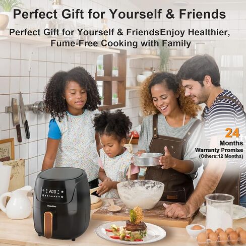 Beautitec Airfry 5.3 Qt 5L Instant Pot Air Fryer XXL Cooker Max Oil Free LED Touchscreen 7 Programs 1650W Preheat & Thermal insulatio, Temperature Control Timer, Non-stick Basket BPA Free Recipe in Saudi Arabia