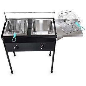 بايو اكسيل مقلاة عميقة بخزانين للاستخدام الخارجي من تاكو كارت - متوافقة مع خزانات غاز البروبان - مقلاة عميقة مع سلتين من الستانلس ستيل وخزان زيت ستيل in Kuwait