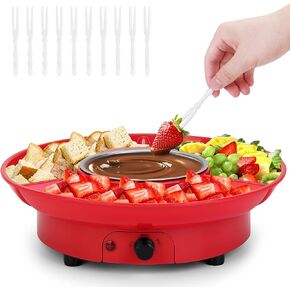 8.79oz MINI Electric Chocolate Melting Pot,Melting Fondue Set with 4PCS Forks,Cute Chocolate Fondue Fountain,Warmer Machine for Milk Chocolate,Cheese,Butter,Candy