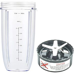 Blender Replacement Parts for Nutribullet Blender, 32OZ Cup with Replacement Extractor Blade Compatible with Nutribullet 600W 900W Blenders