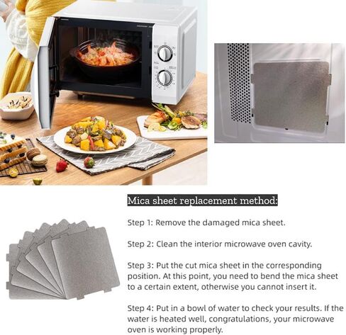 6 قطع غطاء موجي رقائق الميكا أفران لإصلاح قطع الغيار اكسسوارات العزل الحراري (108 مم × 99 مم) in Kuwait