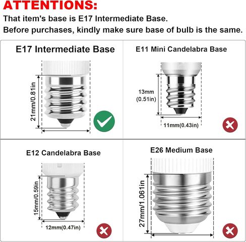 E17 Led Bulb Microwave Oven Light, Over Stove Appliance Replacement 40W Incandescent for Refrigerator, Range Hood, Dimmable, 120V 5W 450LM Daylight White 6000K, E17 Intermediate Base, Pack of 2 in Kuwait