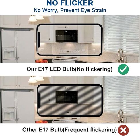 E17 Led Bulb Microwave Oven Light, Over Stove Appliance Replacement 40W Incandescent for Refrigerator, Range Hood, Dimmable, 120V 5W 450LM Daylight White 6000K, E17 Intermediate Base, Pack of 2 in Kuwait