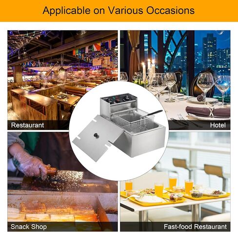 ROVSUN 11.4QT Electric Deep Fryer, 2500W Commercial Deep Fryer w/ 60-Min Timer, Overheat Protection, Temperature Control & Basket, Stainless Steel Countertop Fryer for Kitchen Home Restaurant in Saudi Arabia