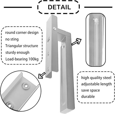 رف الميكروويف العالمي، دعامات الميكروويف على الحائط، مجموعة تركيب الميكروويف تحت الخزانة، نطاق تمديد حامل الميكروويف عالي التحمل من 12 إلى 18.4 بوصة (أبيض) in Kuwait