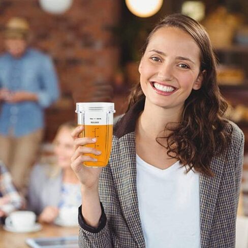 أكواب خلاط بيديهوم لخلاط النينجا، كوب 18 أونصة مع أغطية رشفة وختم متوافقة مع سلسلة Nutri Ninja Blender Auto iQ بقدرة 900 وات 1000 وات (عبوتان) in Kuwait