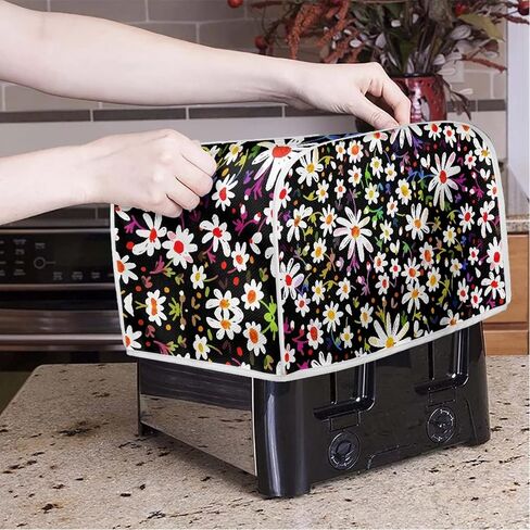 Abstract Daisy Toaster Cover Dust Protection Bread Maker Cover Stain Resistant Machine Washable Kitchen Accessories Cover Holiday Decor in Kuwait
