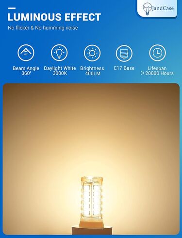 JandCase Microwave Light Bulbs Under Hood,E17 LED Bulb 40W Equivalent,6000K in Saudi Arabia