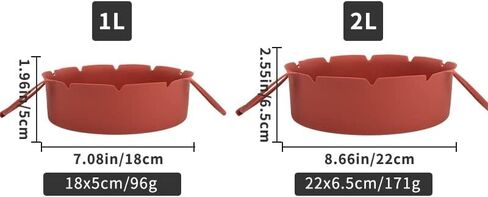 2 Pack Air Fryer Silicone Liner Easy Cleaning 7 inch & 8 inch Silicone Air Fryer Basket Heat Resistant, Reusable with handles Air fryer Silicone Pot Round Air fryer Oven Accessories in Saudi Arabia