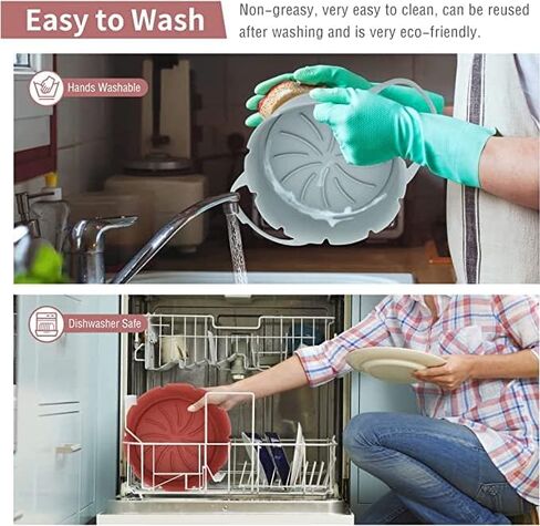 2 Pack Air Fryer Silicone Liner Easy Cleaning 7 inch & 8 inch Silicone Air Fryer Basket Heat Resistant, Reusable with handles Air fryer Silicone Pot Round Air fryer Oven Accessories in Saudi Arabia