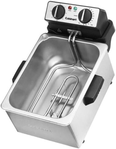 مجموعة المقلاة العميقة Cuisinart سعة 4 كوارت مع ملاقط المطبخ (عبوتان) (3 قطع) in Saudi Arabia