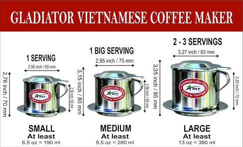 AMT 6.5 oz Coffee Maker, Phin Filter, Screw Down Coffee Dripper for Vietnamese Style Coffee at Home or Office in Kuwait