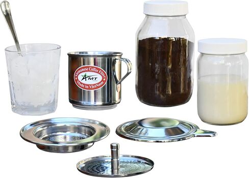 AMT 6.5 oz Coffee Maker, Phin Filter, Screw Down Coffee Dripper for Vietnamese Style Coffee at Home or Office in Kuwait