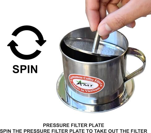 AMT 6.5 oz Coffee Maker, Phin Filter, Screw Down Coffee Dripper for Vietnamese Style Coffee at Home or Office in Kuwait