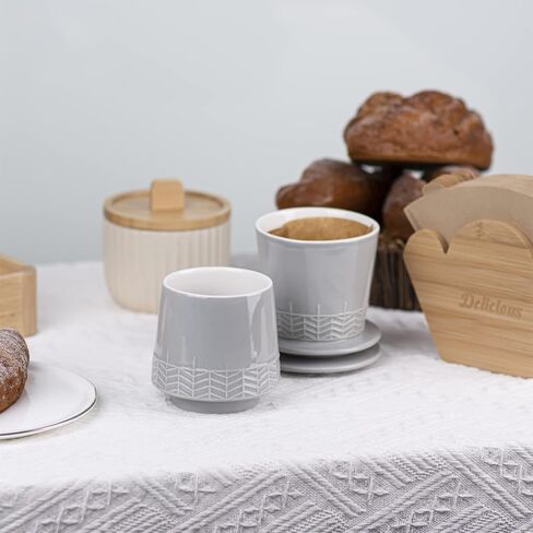 ماكينة تحضير القهوة مع كوب من لونافيتا، ماكينة تحضير القهوة بالتقطير من السيراميك، ماكينة تحضير القهوة اليدوية للاستخدام مرة واحدة للمنزل والمطبخ والمكتب والمقهى (رمادي) in Kuwait