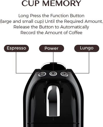 ماكينة صنع قهوة اسبريسو صغيرة من جاسي، 20 كبسولة بار، متوافقة مع كبسولات نسبرسو الأصلية، تحكم في التخمير بلمسة واحدة، تحكم في الكوب in Kuwait