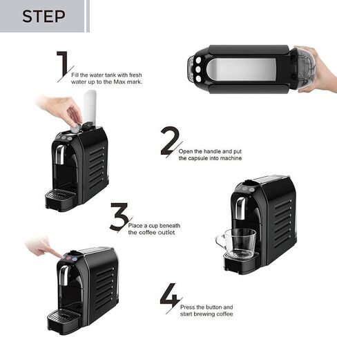 ماكينة صنع قهوة اسبريسو صغيرة من جاسي، 20 كبسولة بار، متوافقة مع كبسولات نسبرسو الأصلية، تحكم في التخمير بلمسة واحدة، تحكم في الكوب in Kuwait