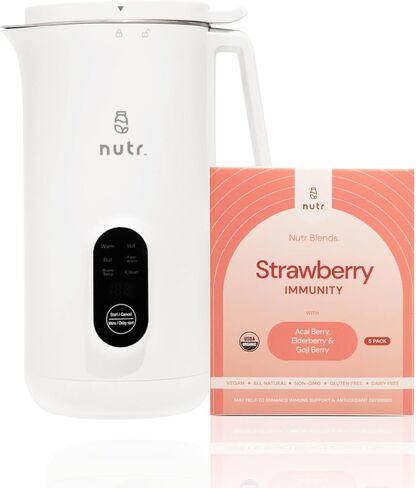 حزمة NUTR Machine وNUTR Blends: صانع حليب الجوز الأوتوماتيكي، والحليب النباتي محلي الصنع، والمشروبات غير الألبان، ومزيج مسحوق الصحة والعافية، والفراولة in Kuwait