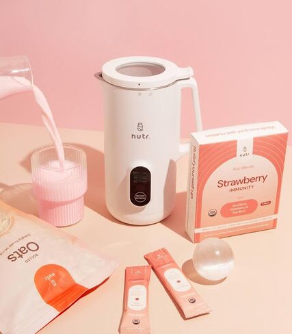 حزمة NUTR Machine وNUTR Blends: صانع حليب الجوز الأوتوماتيكي، والحليب النباتي محلي الصنع، والمشروبات غير الألبان، ومزيج مسحوق الصحة والعافية، والفراولة in Kuwait