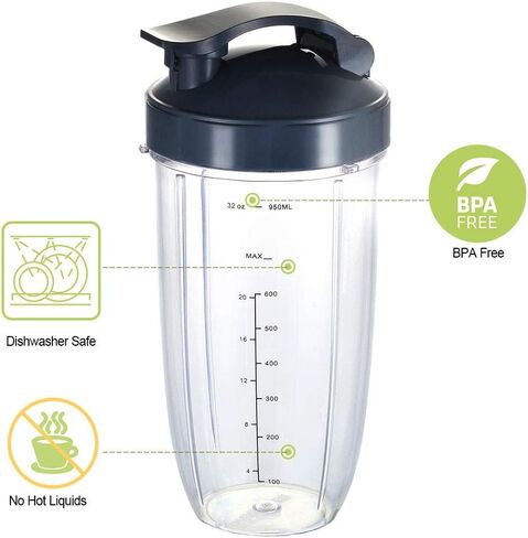 Upgrade Blender Cup and Blade Fit for Nutribullet 600w/900w, Replacement Parts 24oz Cup and Extractor Blade, Blender Accessories (2 Pcs) in Kuwait