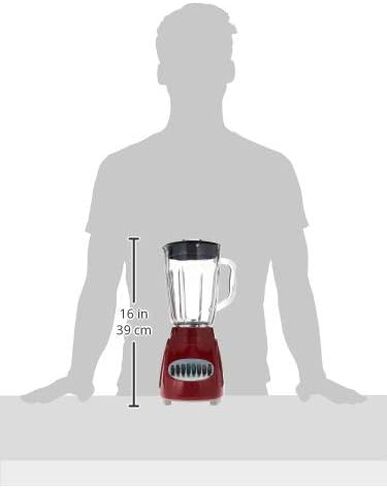 Brentwood Blender with Glass Jar, 12-Speed + Pulse, Red in Saudi Arabia