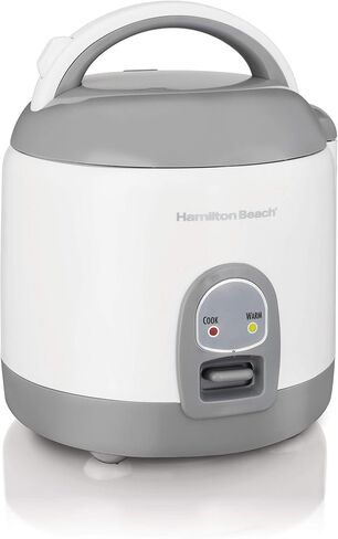 Hamilton Beach Mini Rice Cooker & Food Steamer, 8 Cups Cooked (4 Uncooked), With Steam & Rinse Basket, White (37508) in Saudi Arabia