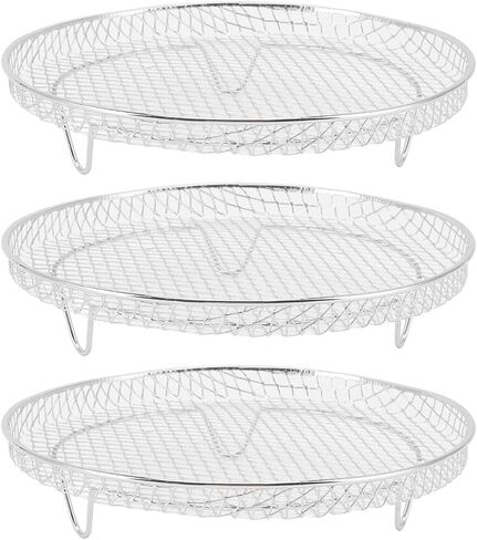 Air Fryer Rack, 3Pcs Air Fryer Dehydrator Racks Stackable Food Grade Stainless Steel Fruit Meat Dehydration Air Fryer Rack for Air Fryer in Saudi Arabia