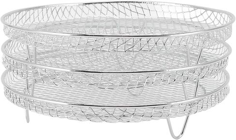 Air Fryer Rack, 3Pcs Air Fryer Dehydrator Racks Stackable Food Grade Stainless Steel Fruit Meat Dehydration Air Fryer Rack for Air Fryer in Saudi Arabia