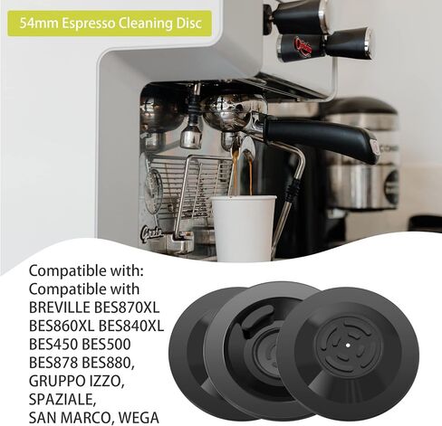RURBRIN (3PCS) 54mm Espresso Cleaning Disc Compatible with Breville Espresso Machines, 54mm Backflush Disc Fit for Espresso Coffee Replace Part BES870XL/BES840XL in Saudi Arabia