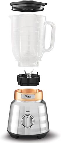 Oster Beehive Performance 3 Speed Turn Dial 7-Cup Blender, Countertop Small Kitchen Appliance with 1100 Watt Motor, Silver/Copper in Saudi Arabia