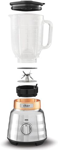 Oster Beehive Performance 3 Speed Turn Dial 7-Cup Blender, Countertop Small Kitchen Appliance with 1100 Watt Motor, Silver/Copper in Saudi Arabia