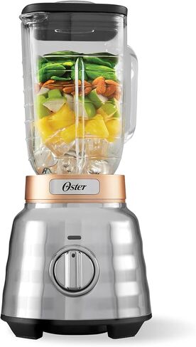 Oster Beehive Performance 3 Speed Turn Dial 7-Cup Blender, Countertop Small Kitchen Appliance with 1100 Watt Motor, Silver/Copper in Saudi Arabia