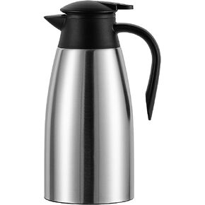 Dyserbuy 68Oz Thermal Coffee Carafe, Insulated Stainless Steel Double Walled Vacuum Flask/Thermos, Coffee Dispenser for Keeping Beverages Tea Water Hot for 12 Hours /24 Hours Cold, Silver in Saudi Arabia