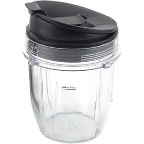 كوب 12 أونصة مع جزء بديل لغطاء رشفة وختم متوافق مع Nutri Ninja Auto-iQ 426KKU450 408KKU641 BL2012 BL2013 BL480 BL480D 481 482 486 487 488W 490 491 492 640 642 680A 682 NN100 NN 101 ن102 in Kuwait