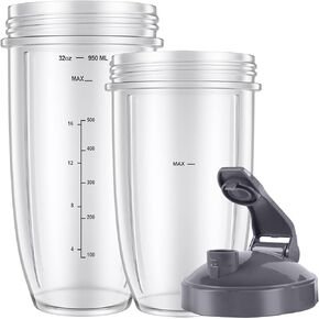 3 قطع 32/680 مل من مجموعة نوتري بوليت للمزج مع مجموعة قابلة للطي من الأعلى إلى غطاء من نوتري بوليت قطع غيار ملحقات نوتري بوليت متوافقة مع نظام الخلاط عالي السرعة 600 وات / 900 واط in Kuwait