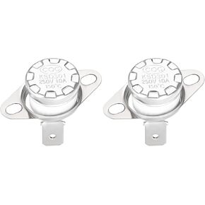 Rebower KSD301 Thermostat 150C NC Temperature Thermal Control Switch, [for Microwave Oven Refrigerators] - Normally Closed/90C Angle/Ceramics/2pcs in Kuwait