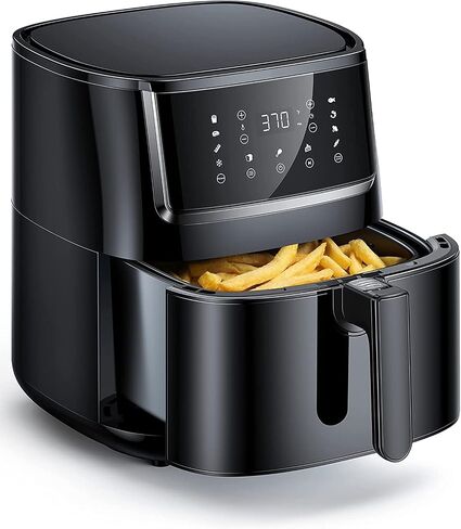 iLIKENEW Air Fryer Large XL 6 QT 1750W Oven with TOUCH Control Panel 11 Functions Fry, Roast, Reheat, Bake, Nonstick Easy Clean, Auto Shut Off, Portable, Camping 50 Free Recipes in Saudi Arabia