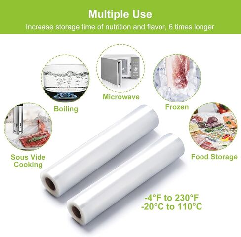 ماكينة تفريغ الهواء من Bonsenkitchen، ماكينة غلق الطعام بالتفريغ من الفولاذ المقاوم للصدأ مع نظام غلق بالتفريغ 8 في 1، 6 أوضاع لتفريغ الطعام، قطاعة مدمجة وتخزين الحقائب، تصميم مدمج مع مجموعة أدوات البدء in Kuwait