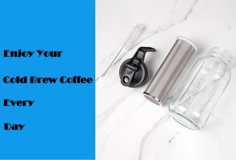 جيلمو برطمان ماسون لتحضير القهوة الباردة مع مجموعة من موزعات الكريمة - زجاج متين 32 اونصة (1 كوارت)، فلتر ستانلس ستيل شديد التحمل للقهوة المثلجة in Kuwait