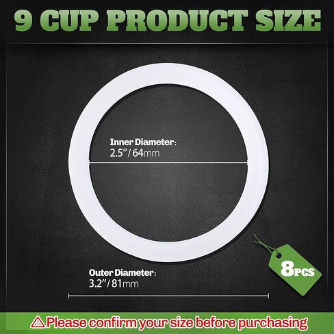 8 Pcs 6 Cups Replacement Food Grade Silicone Gasket, For Bialetti Moka Pots in Saudi Arabia