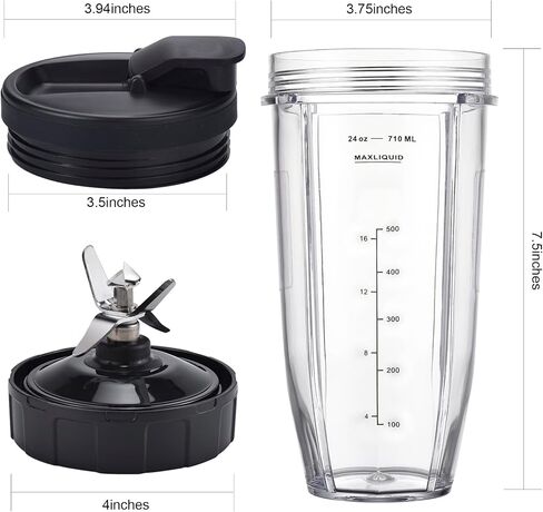 Blender Blade Fit for Ninja, Replacement Parts 6 Fin Male Blade, Blender Accessories Compatible with Nutri Ninja Auto IQ BL660 BL663 & BL740, Only Fit 16oz Cups in Kuwait