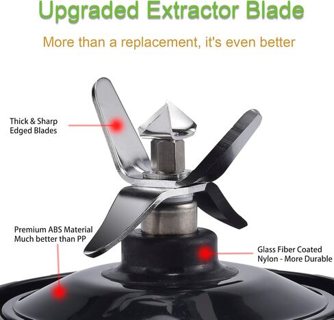 Blender Blade Fit for Ninja, Replacement Parts 6 Fin Male Blade, Blender Accessories Compatible with Nutri Ninja Auto IQ BL660 BL663 & BL740, Only Fit 16oz Cups in Kuwait