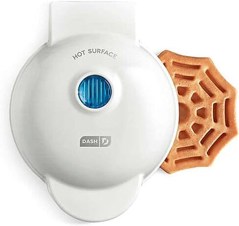 Dash Spiderweb Mini Waffle Maker Halloween Produces Waffles! Easy to Clean & Non-Stick Surfaces! Make Your Own Tasty Homemade Halloween Treats! white, 6.4inches L x 5inches W x 2.8inches H in Saudi Arabia