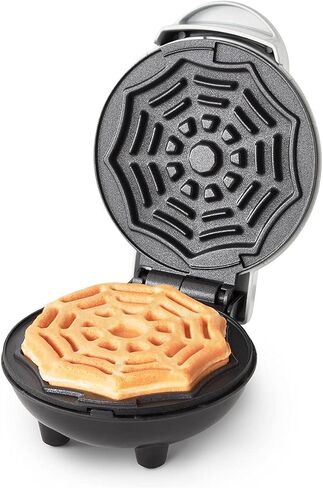 Dash Spiderweb Mini Waffle Maker Halloween Produces Waffles! Easy to Clean & Non-Stick Surfaces! Make Your Own Tasty Homemade Halloween Treats! white, 6.4inches L x 5inches W x 2.8inches H in Saudi Arabia