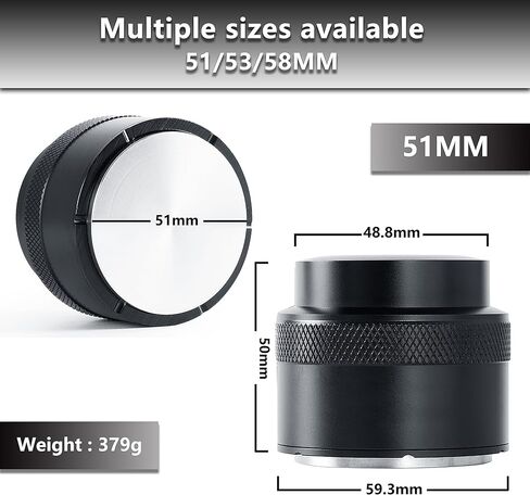 NEOUZA 49mm Coffee Palm Tamper Barista Leveler Tool Spring Loaded Stainless Steel Flat Base for Espresso Machine Portafilter in Kuwait